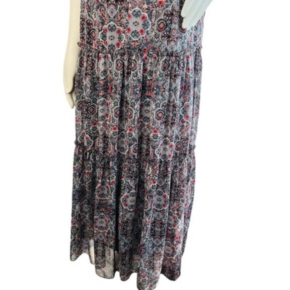 DREW Navy Medallion Sleeveless Tiered Maxi Dress NWT Small - Picture 3 of 15